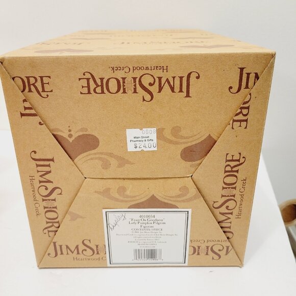 Heartwood Creek Fest on Goodness Lady Pumpkin Pilgrim Figurine Box ONLY 4010034 - Picture 3 of 4